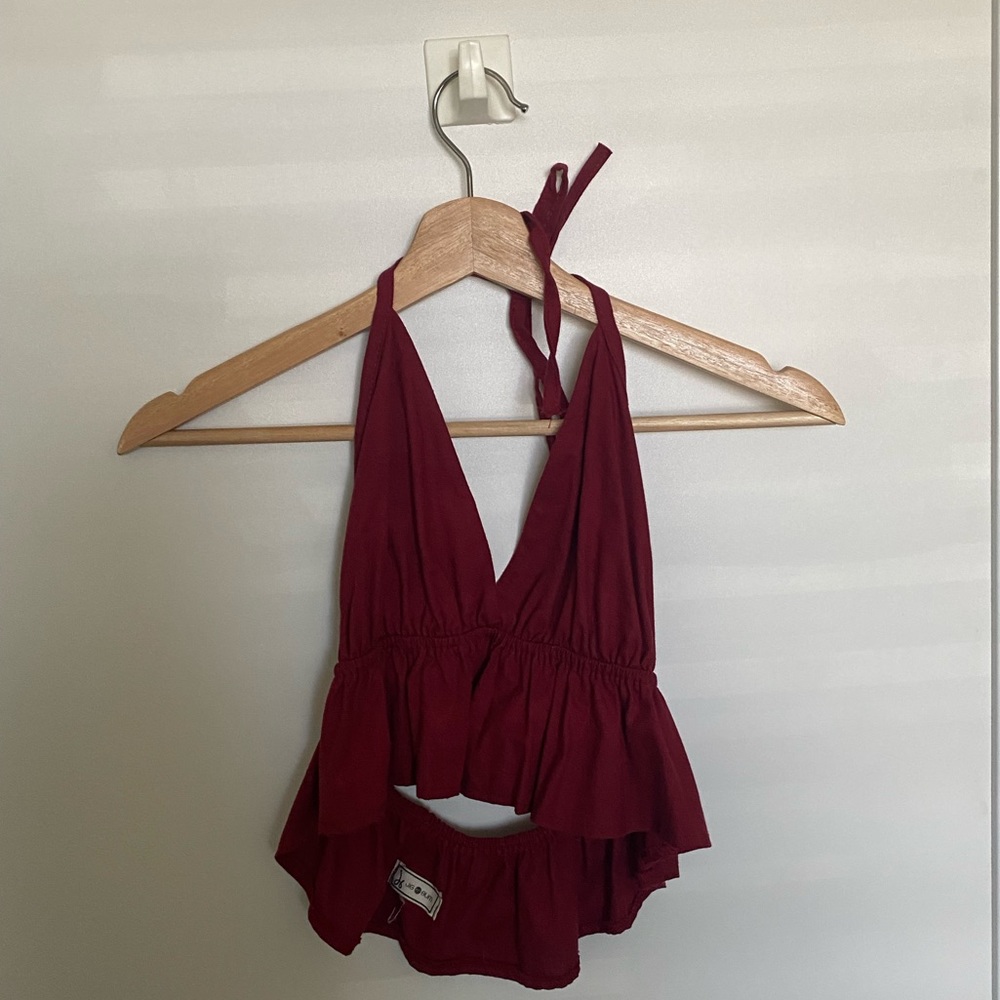 Maroon halter top